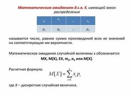 Математическое ожидание таблица значений Математическое ожидание ряда распределения: найдено 85 картинок