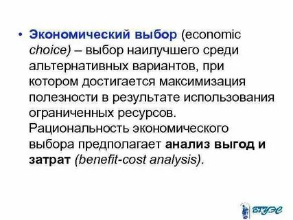 Экономический выбор семьи