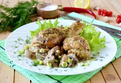 Голень куриная рецепт с грибами