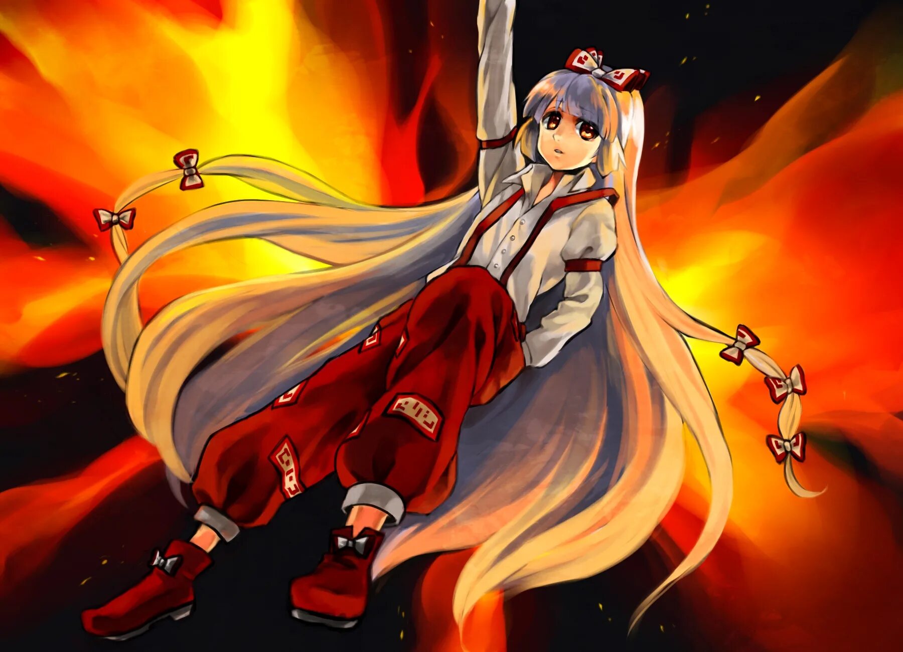 Mokou. Тохо Фудживара. Тохо Моко Фудзивара. Fujiwara no mokou. Включи моко