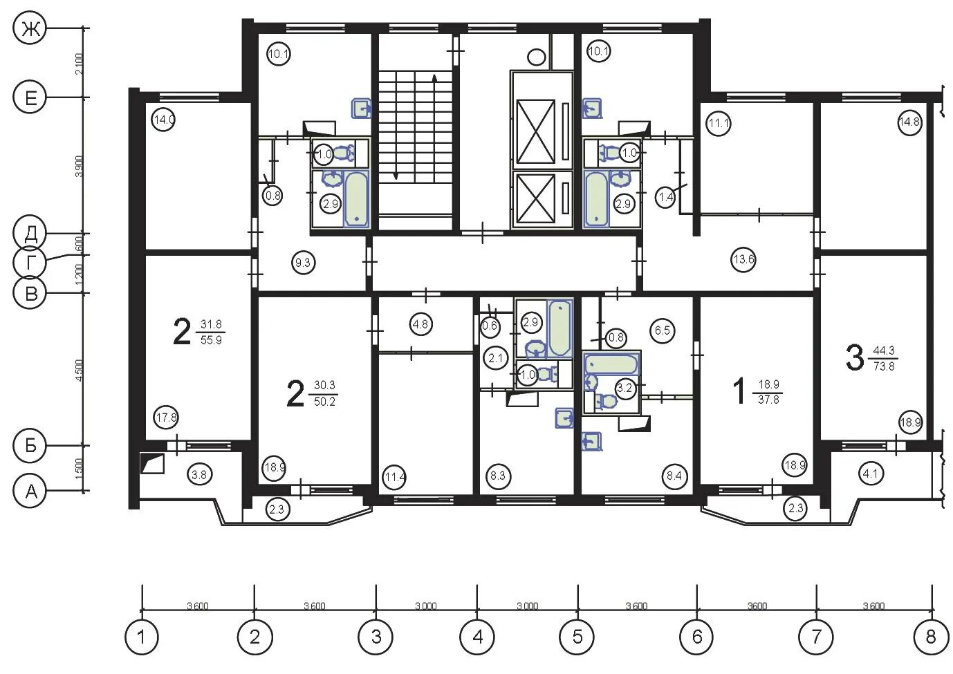 Планировка квартир п-44. Планировка п-44 двухкомнатная. П-44 планировка с размерами 2-х комнатная квартира.