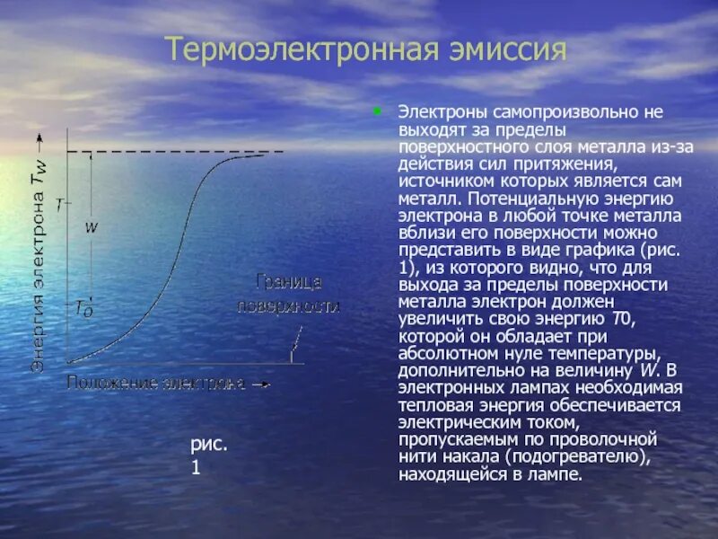 Термоэлектронной эмиссии электронов