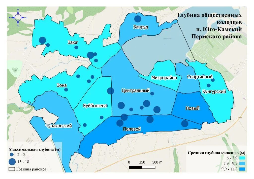 Карта глубин воды в московской