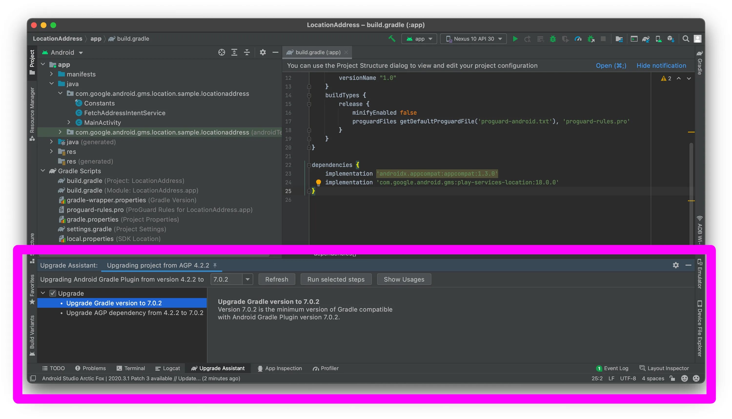 Gradle project version. Android gradle. how to find dependencies build.gradle in android studio.