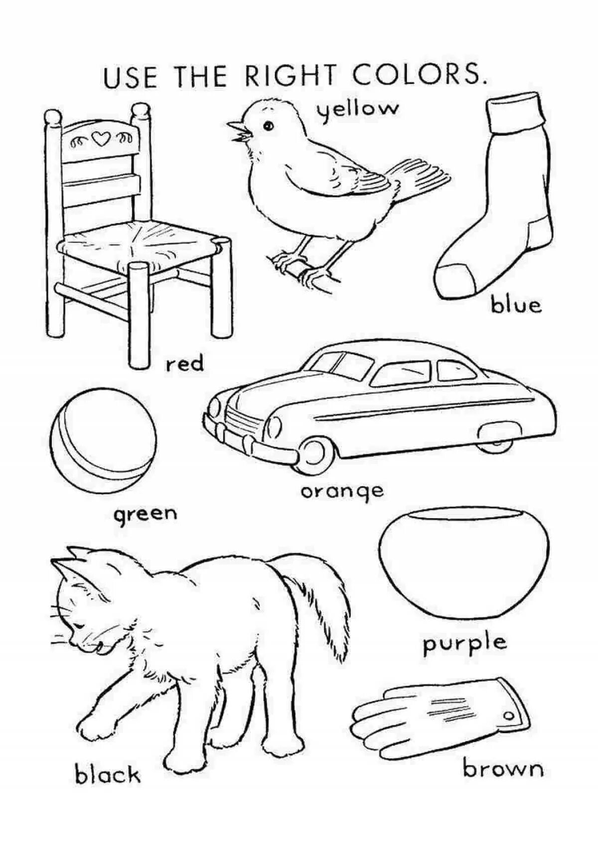 Раскраска английские цвета для детей. Цвета worksheets for kids. раскраски на английском для малышей. раскраска english for kids. раскраски предметы англ для детей.