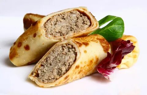 Блины фаршированные мясом