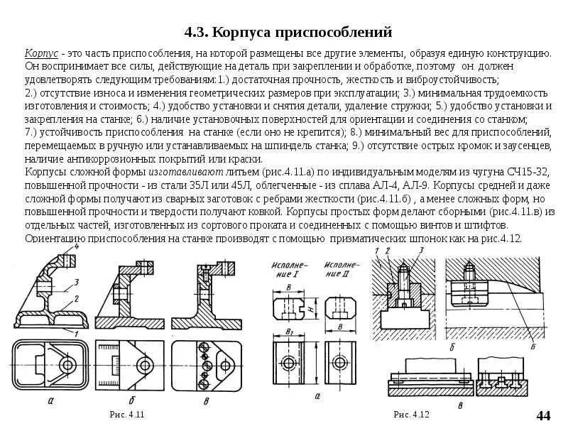 Корпуса приспособлений виды
