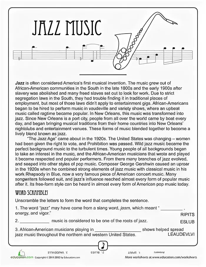 Questions about music. Music Worksheets. Musical instruments reading Comprehension. Music reading Worksheets. Types of Music Worksheets.