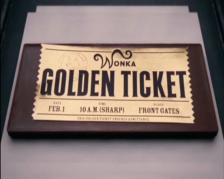 Шоколад билеты. Золотой билет Чарли и шоколадная фабрика.
