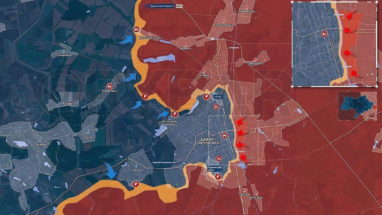 Москва 22.03 2023. Спецоперация карта боевых. Бахмут в кольце. Карта боев.