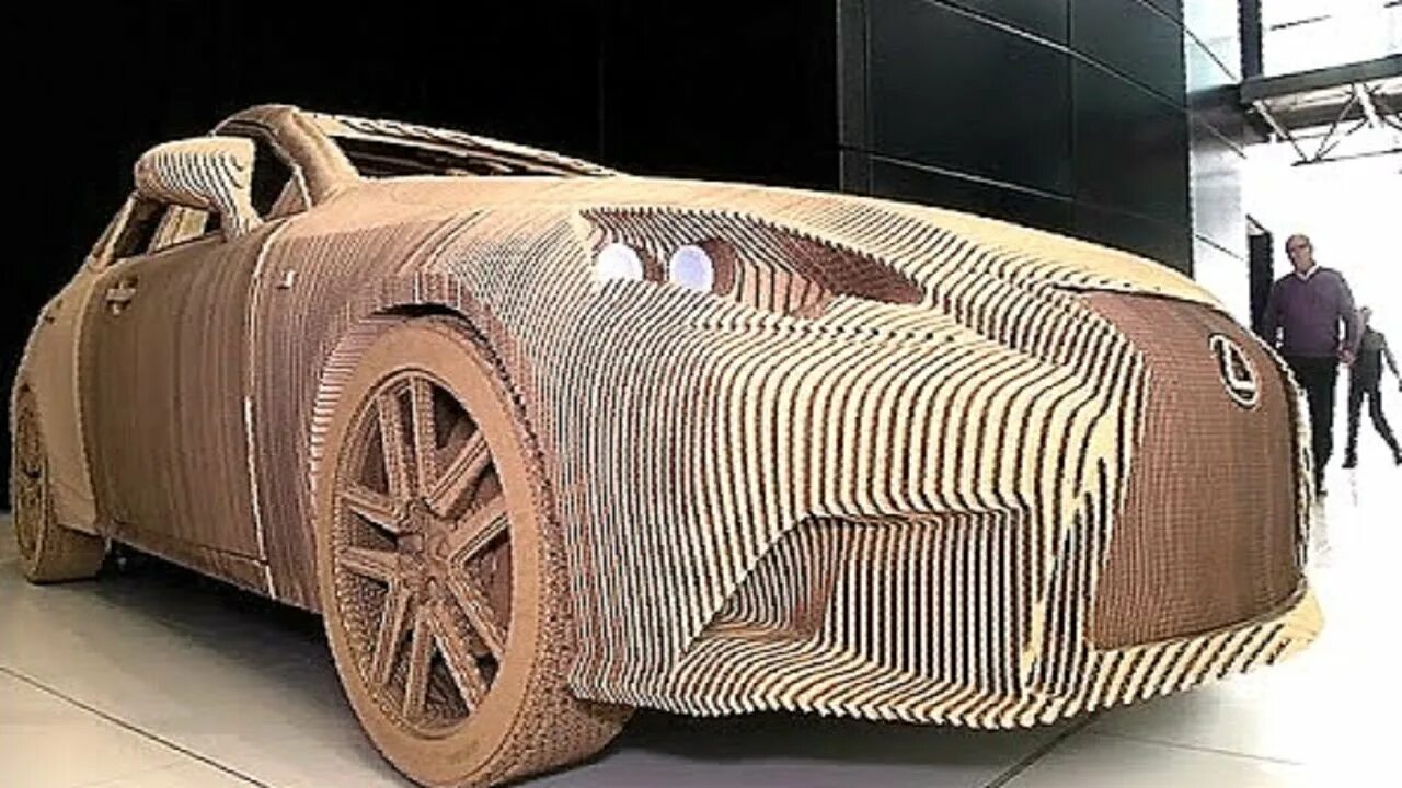 Made car. Картонный Лексус. Машина из картона. Автомобиль из гофрокартона. Машина из гофрокартона.