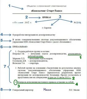 Приказ по основной деятельности формуляр образец