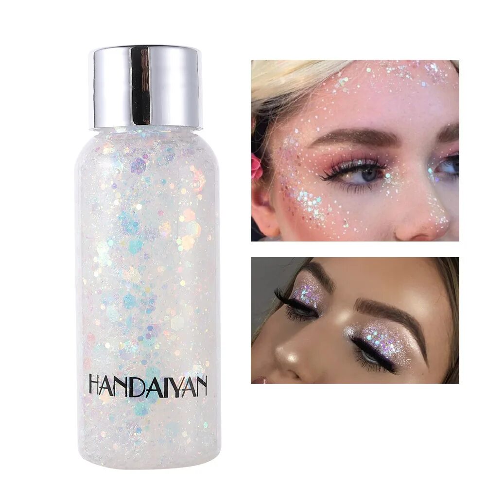Как использовать глиттер. Глиттер handaiyan glitter body gel. глиттер handaiyan glitter body gel цвета. handaiyan гель glitter для лица/тела. глиттеры handaiyan , тени блестки для глаз.