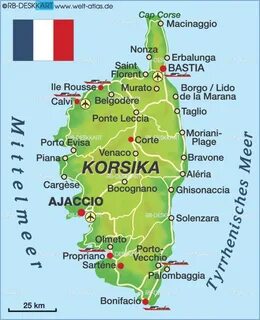 Корсика на карте