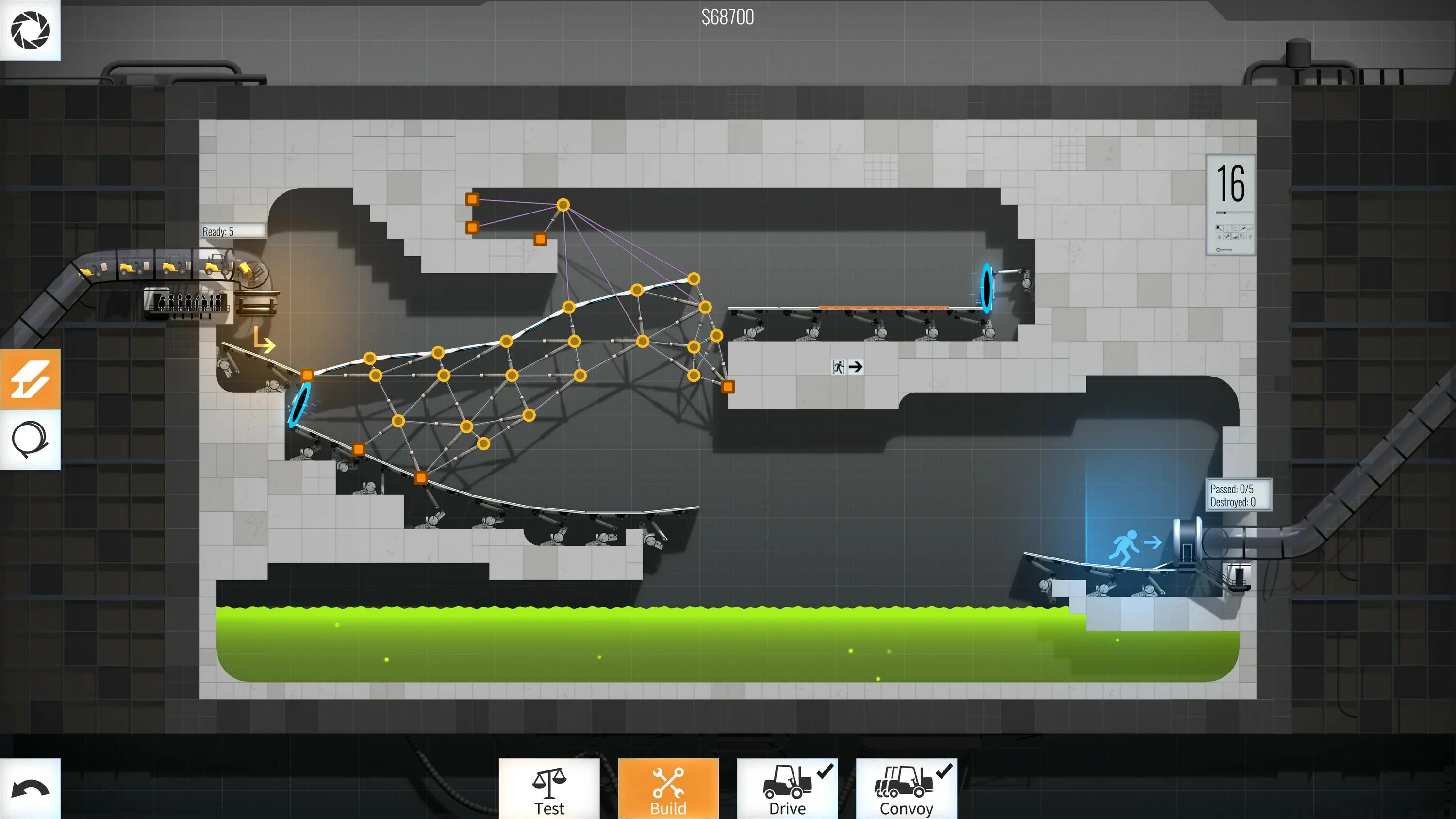 Bridge Constructor Portal. Уровни Portal. БС портал. 17 Уровень портал 1.