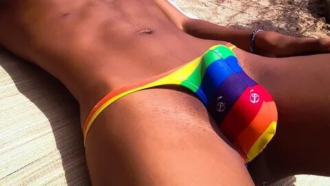 Amazing Bulge in Rainbow Thong 