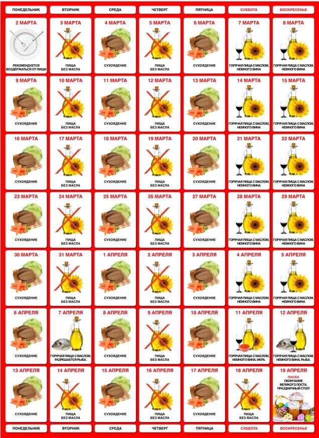 Календарь великого поста 2024 картинка. Календарь поста по еде. Великий пост еда по дням. Календарь Великого поста по еде. Пища разрешенная в Великий пост.