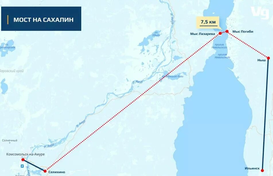 Мост на сахалин проект на карте