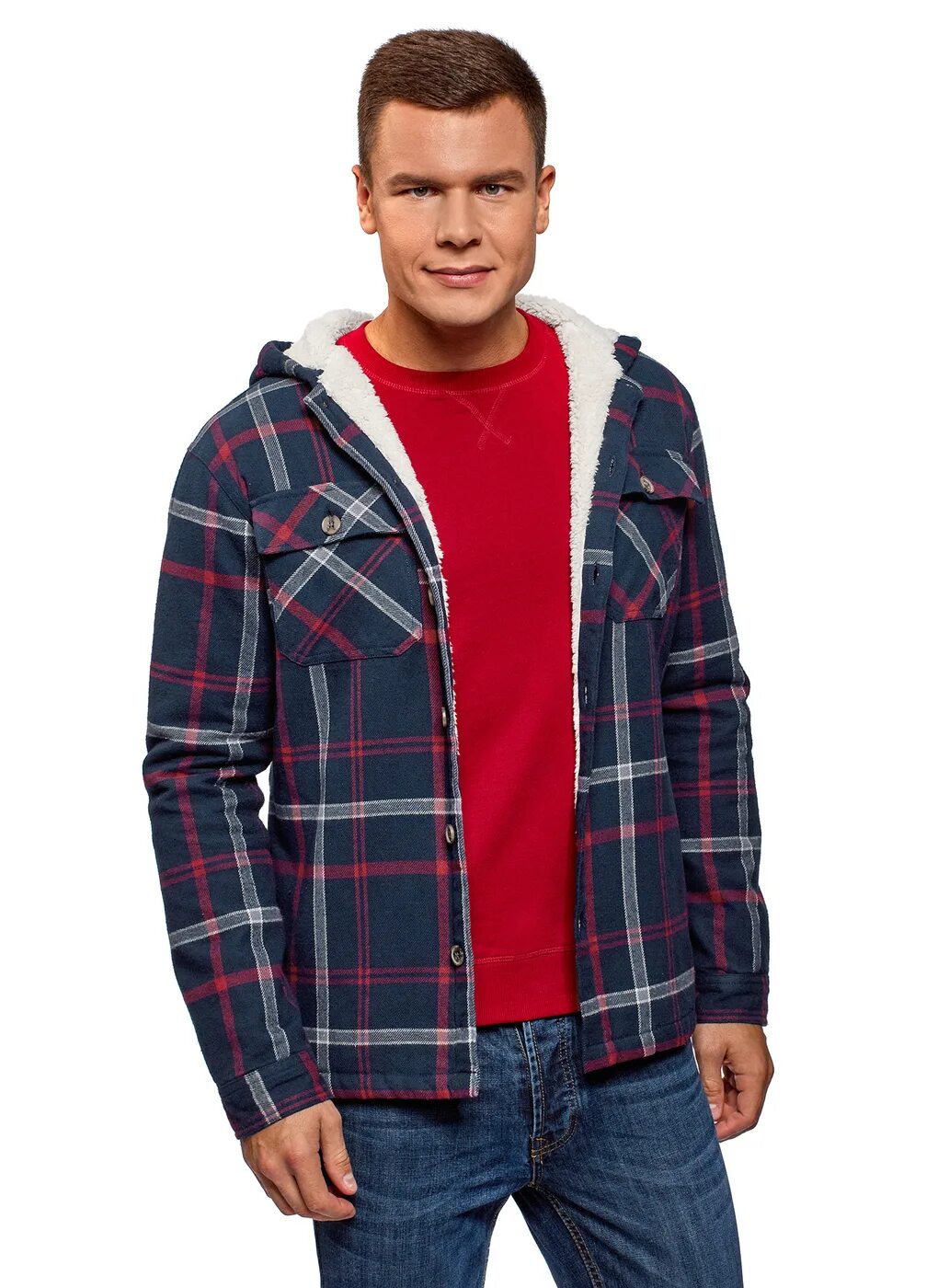 Утепленная мужская куртка рубашка Оджи. Куртка утепленная oodji мужская красная клетчатая. Oodji Lab куртка мужская с капюшоном. Oodji рубашка утепленная.