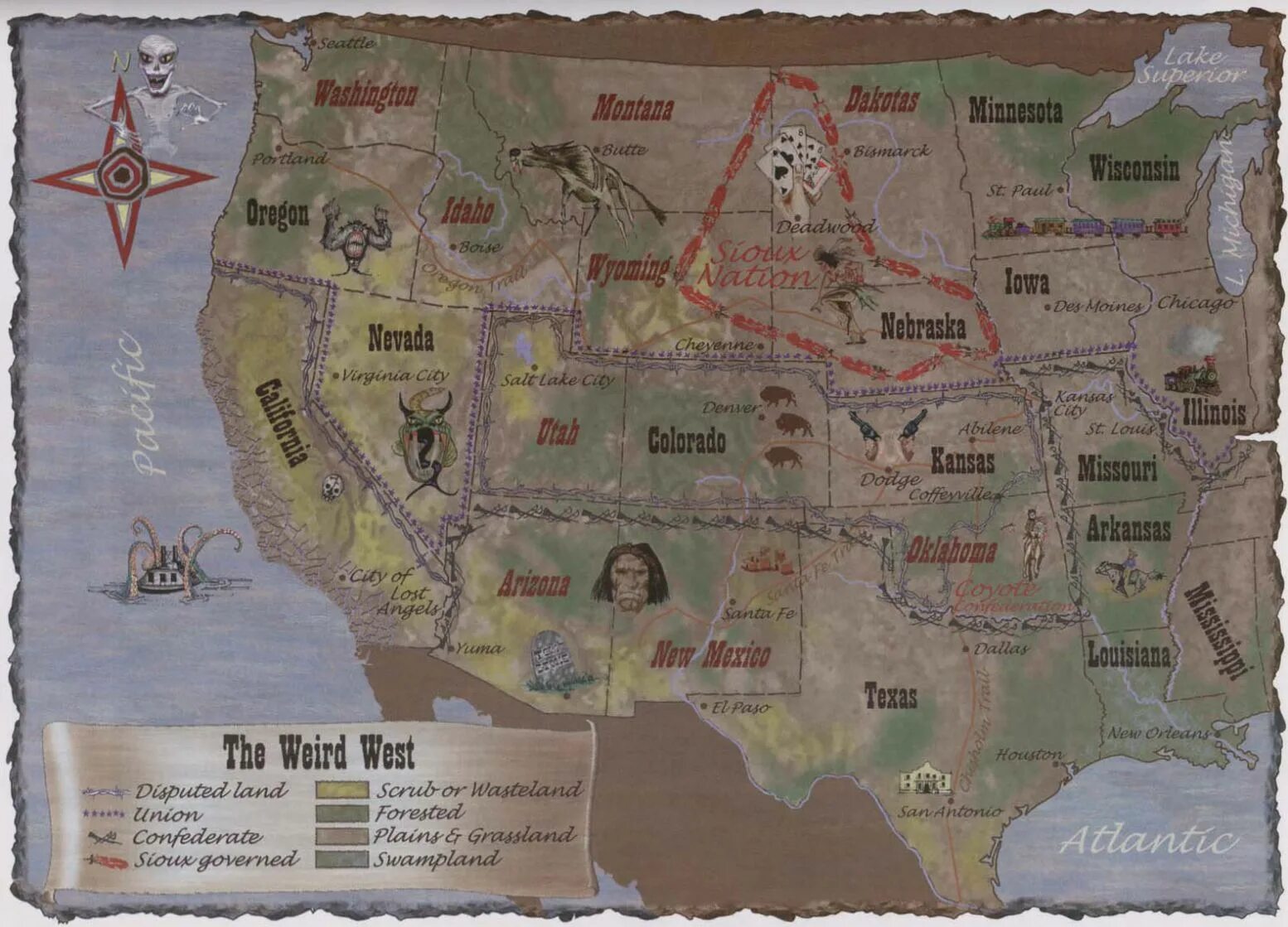 West maps. Deadlands карта. Карта дикого Запада. Карта города дикого Запада. Дикий Запад на современной карте.
