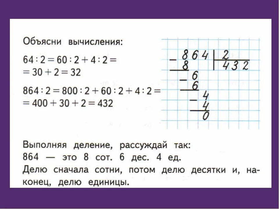 Урок деления столбиком 4 класс. Письменный прием деления на однозначное число. Приемы деления трехзначного числа на однозначное 3 класс. Алгоритм письменного деления трехзначного числа на однозначное. Алгоритм деления трехзначного числа на однозначное 3 класс в столбик.