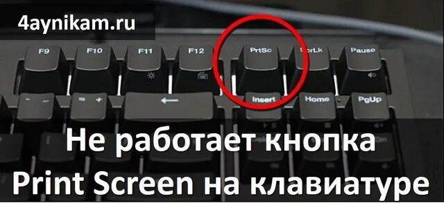 Кнопка print screen на клавиатуре не работает