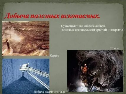 Соедини стрелками изображения способов добычи полезных ископаемых