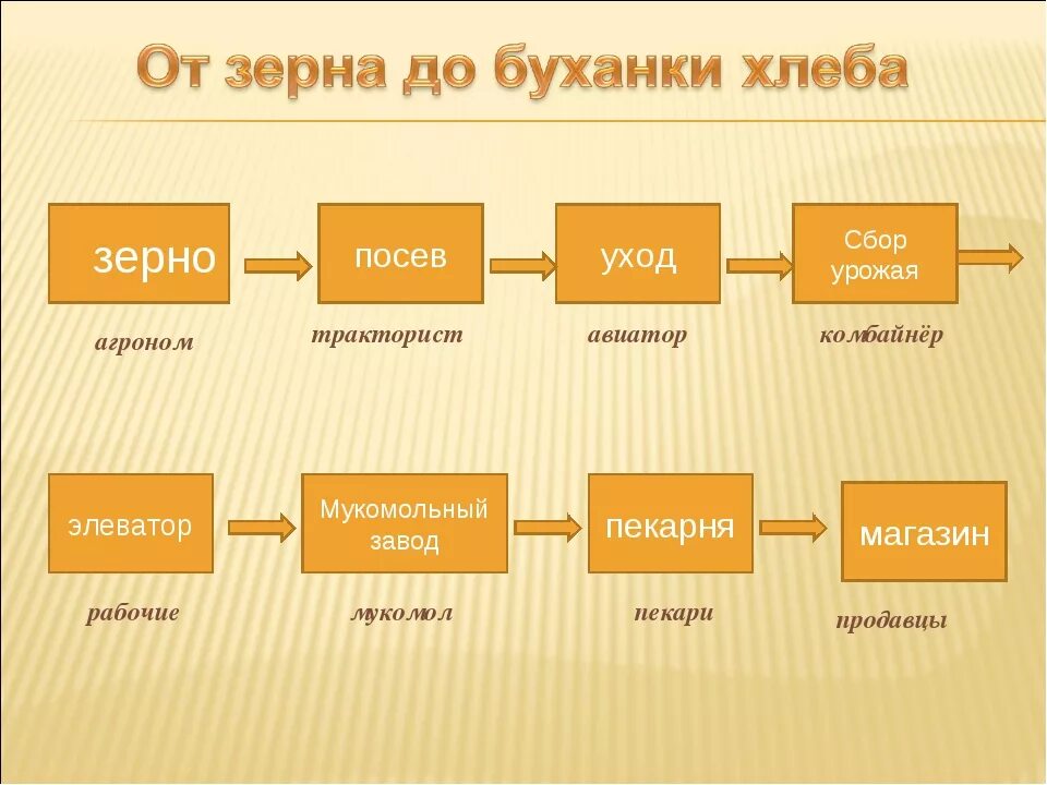 Схема происхождения какого либо продукта окружающий мир