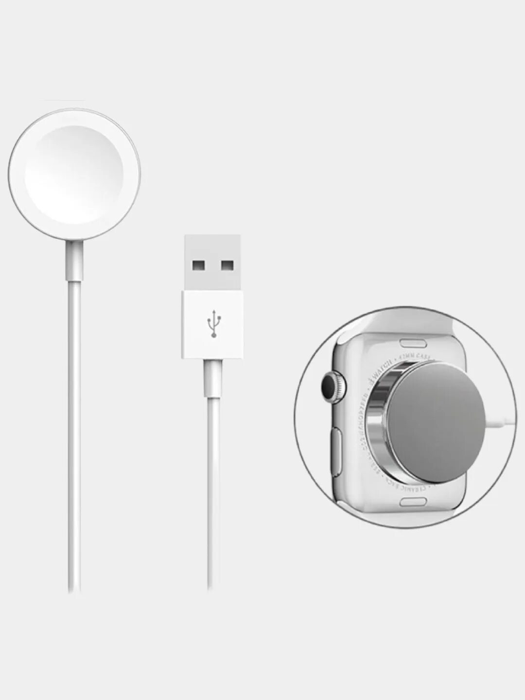 Беспроводная зарядка для Эппл вотч. Apple watch Magnetic Charging Cable 1 m. Кабель Apple watch Magnetic Charging USB 1м, белый. Зарядка для Эппл вотч 6.