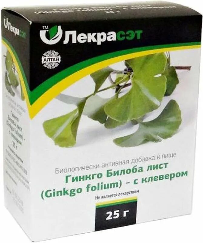 Можно ли пить гинкго билоба. Гинкго билоба 25 г Лекра сэт. Гинкго билоба лист с клевером 25г Лекра-сэт. Гинкго билоба Лекра 25г плюс. Гинкго билоба лист плюс Лекра-сэт 25 г.