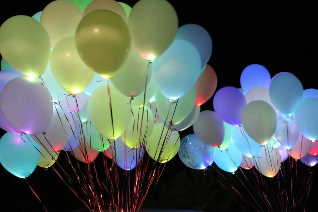 Светящиеся шары. Шары со светодиодами. Гелевые светящиеся шарики. Гелиевые шары со светодиодами.