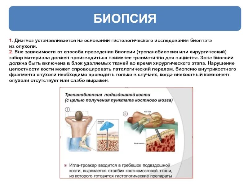 Трепанобиопсия подвздошной. Трепанобиопсия костного мозга. Забор гистологического материала.