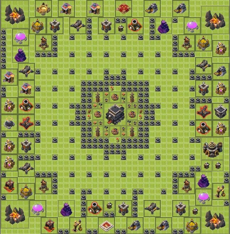 Клеш оф клеш 9 тх расстановка. Расстановка на 9 тх 2023. База клеш оф кленс для 9 ратуши. Планировка клеш оф кленс 9тх. База для 9 ратуши.