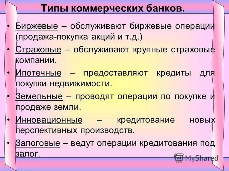 Тип bank. Типы коммерческих банков. Коммерческие банки виды. Виды коммерческих Банко. Видыкоммерческие банк,.