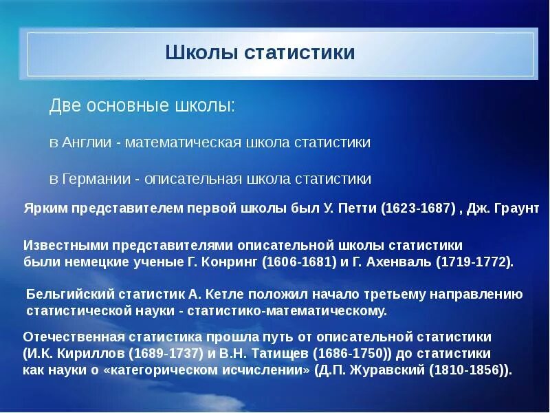 Школы научной статистики
