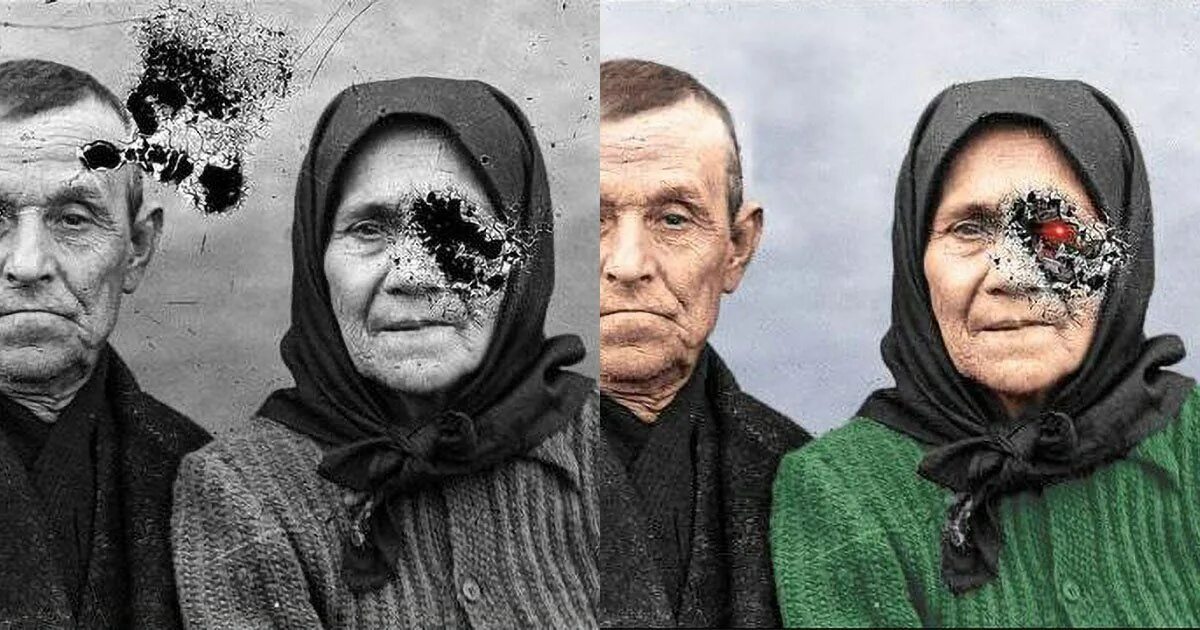 Колоризация фотографий. Стертые лица на фотографиях старых. Старый портрет мутный. Портретная Старая фотография с заломами.