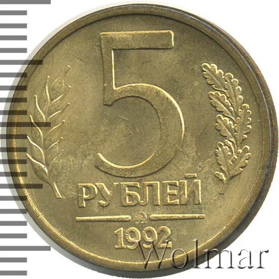 5 Рублей 1992. Серая монета 5 рублей 1992 с куполами. Монета 5 рублей 1992