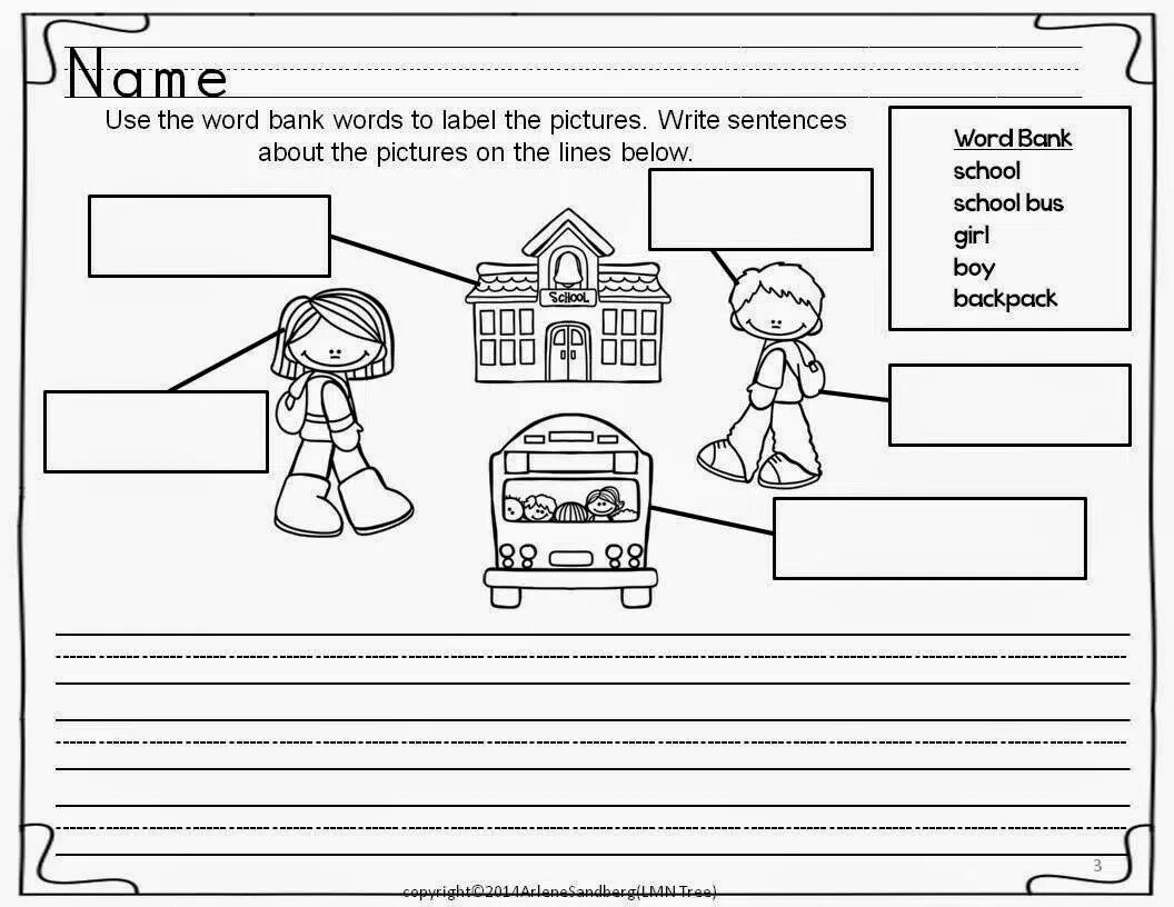 American Schools Worksheets. Start School Worksheets. Go to School Worksheets for Kindergarten. Writing activities. Writing activity 4