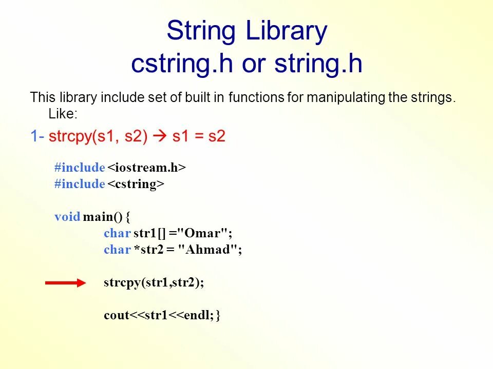 Strings library