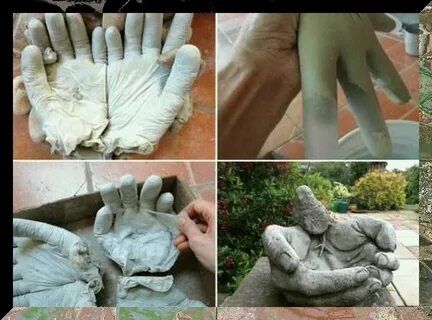 Руки из бетона для сада