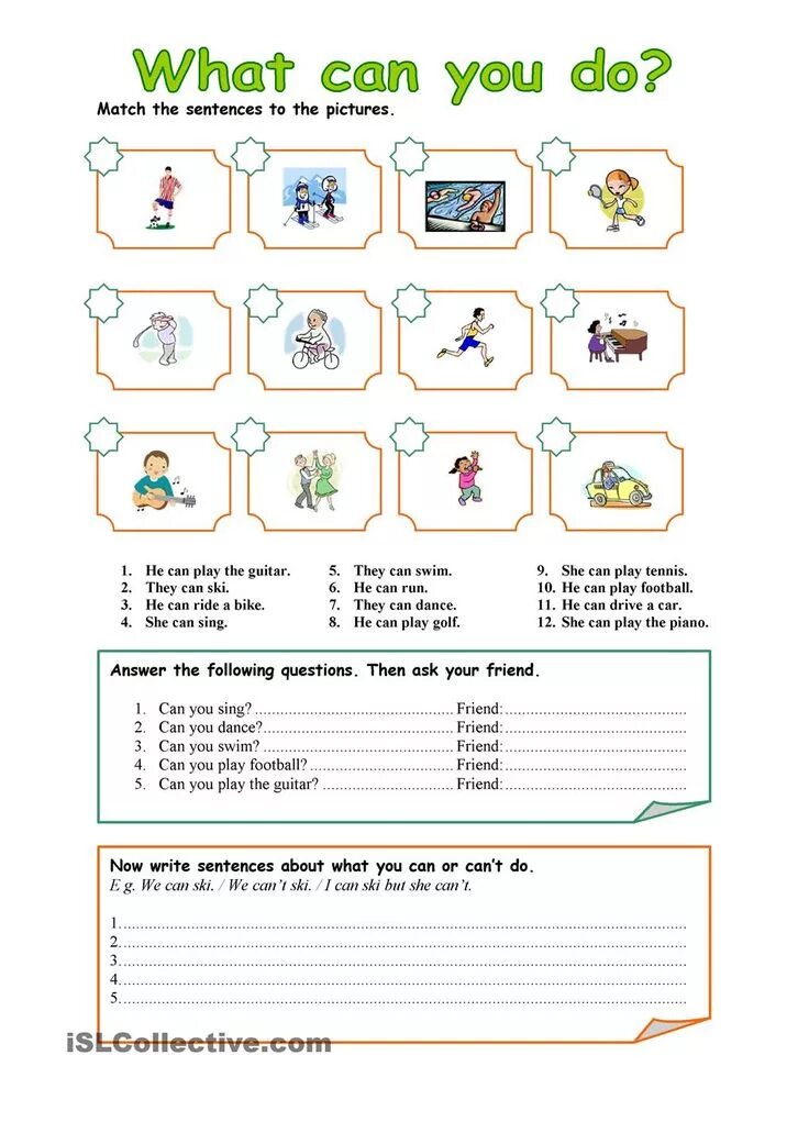 Worksheets грамматика. Can can`t for Kids. Английский can упражнения. Упражнения на тему can could. Activities i can