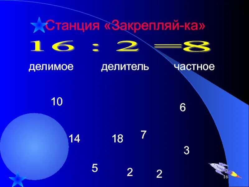 Делимое 18 делитель 2 найди. Компоненты деления 2 класс.