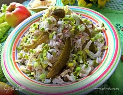 Салат рис маринованные огурцы