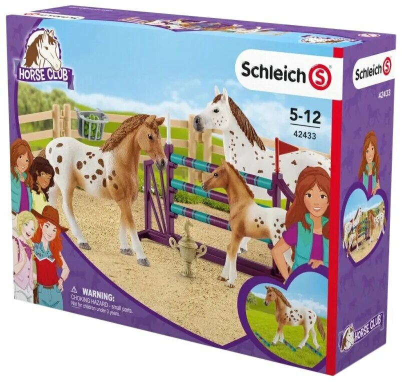 Наборы лошадки. 42433 Schleich. Шляйх Хорс клаб. Horse Club Schleich конюшня. Лошади шляйх 42433.