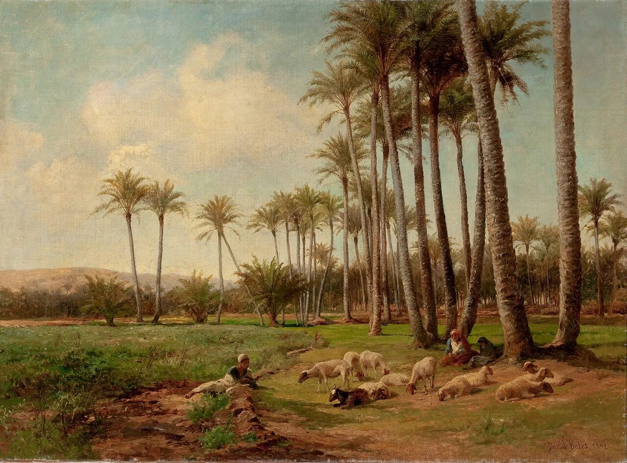 Деревья оазиса. David bates, Дэвид Бейтс (1840-1921). Пустыня живопись. Пустынный Оазис картина. Оазис в пустыне картина масло.