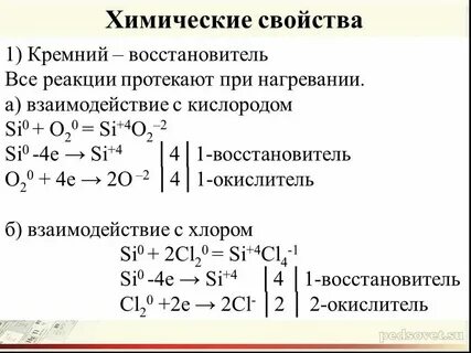 Кремний как химический элемент и простое вещество
