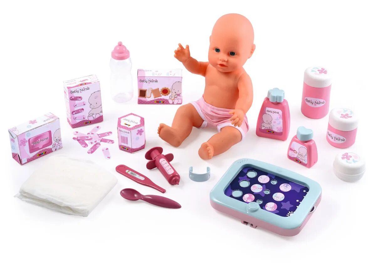 Девушка ухаживала за куклой. Smoby baby nurse 220317. набор с куклой smoby baby nurse, 32 см, 220317. smoby baby nurse 220317 кукла. smoby набор по уходу за куклой 220317.