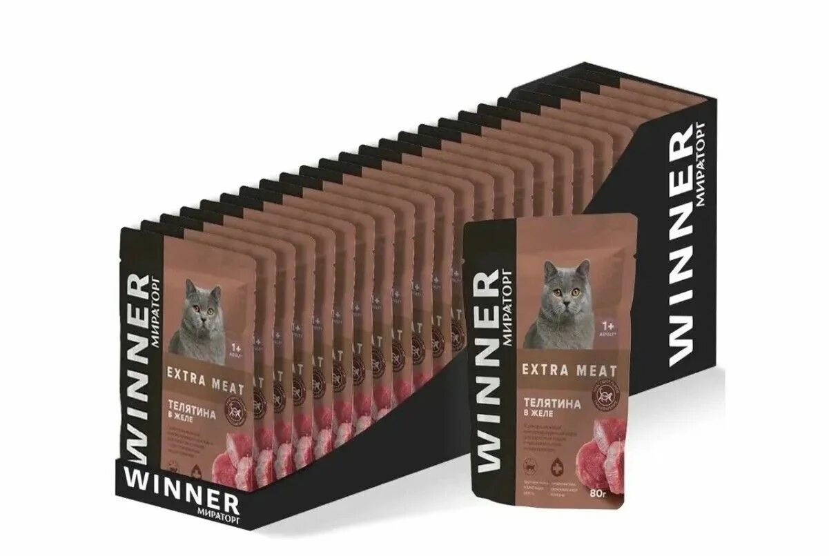 Корм winner Extra meat 80г. Корм winner Extra meat 80г телятина. Влажный корм для кошек winner Extra meat с говядиной Black Angus в соусе 80 г. Виннер меат для собак. Корм мираторг extra meat