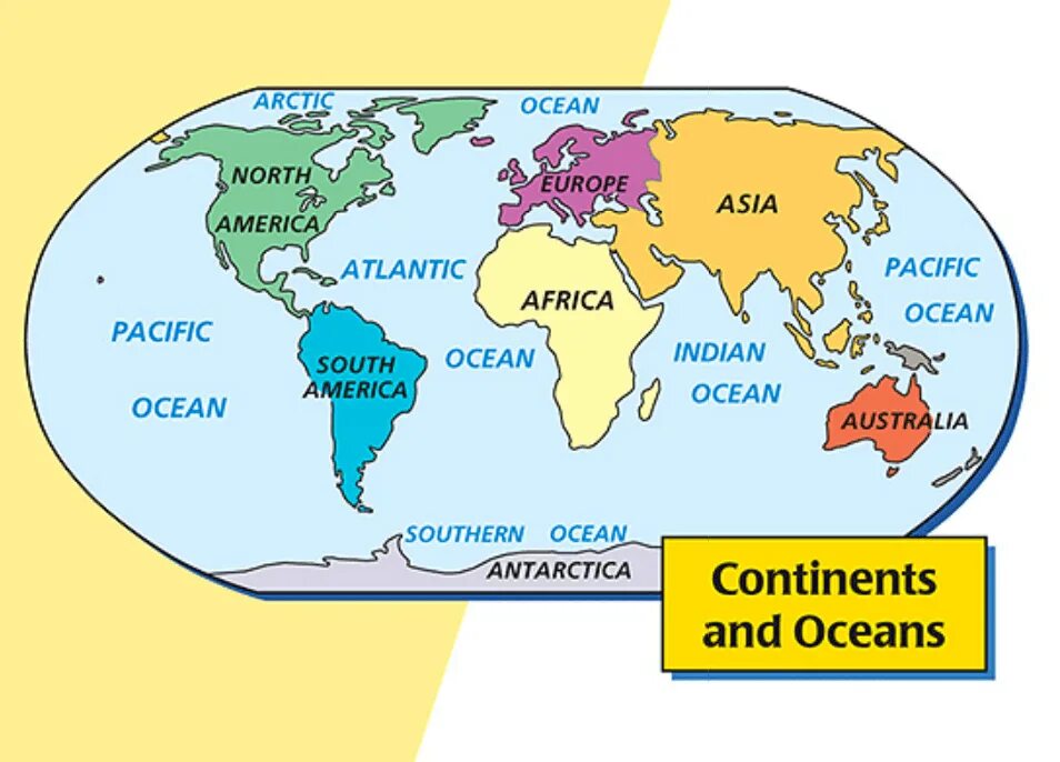 Two continents. Карта континентов. Страны и континенты на английском. Continents and Oceans. Названия континентов на английском.