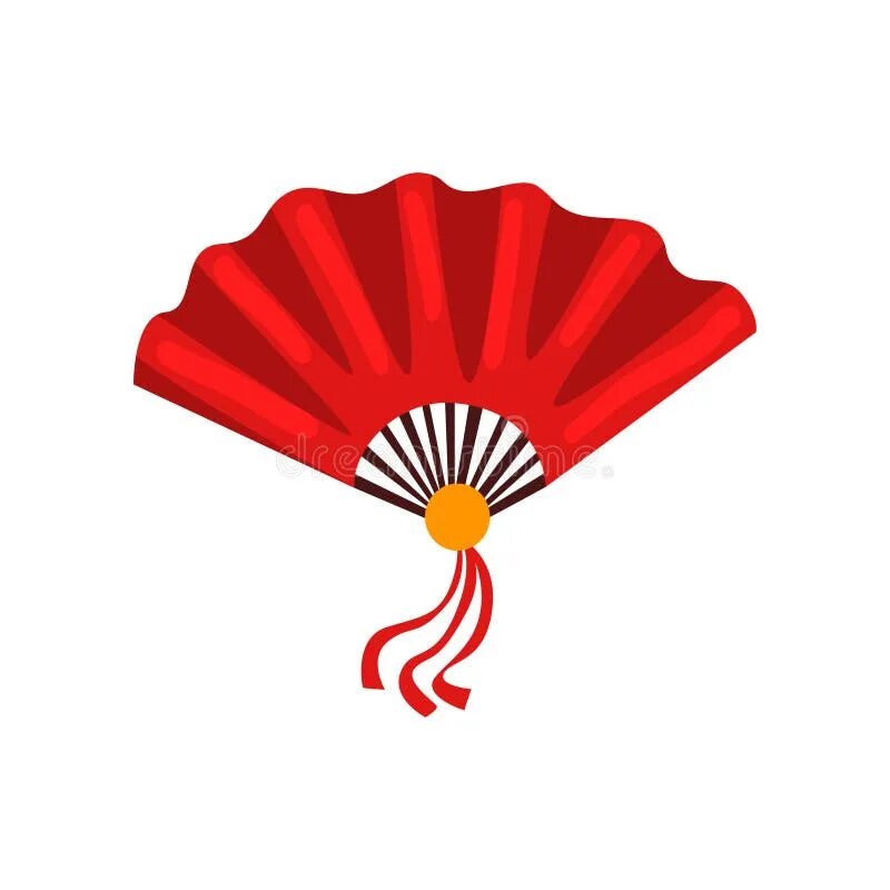 Red fan. Red Chinese Fan. Symbol China Fan. Red Fan logo.